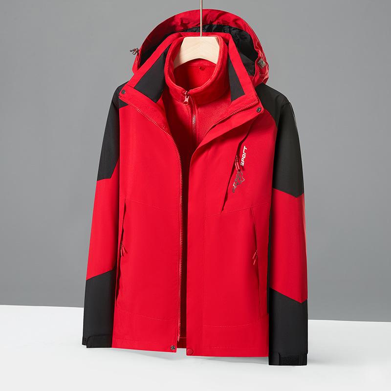 

Jacket Two-piece Mountaineering Jacket for Women Thickened Autumn and Winter Windproof and Waterproof New Spring and Autumn Jacket for Men (as the picture-4012-)-5XL