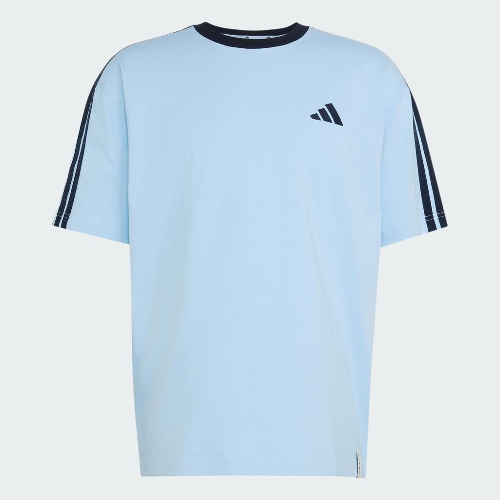 Adidas ESSENTIALS T Shirts Men's Blue Crew Neck Moderate