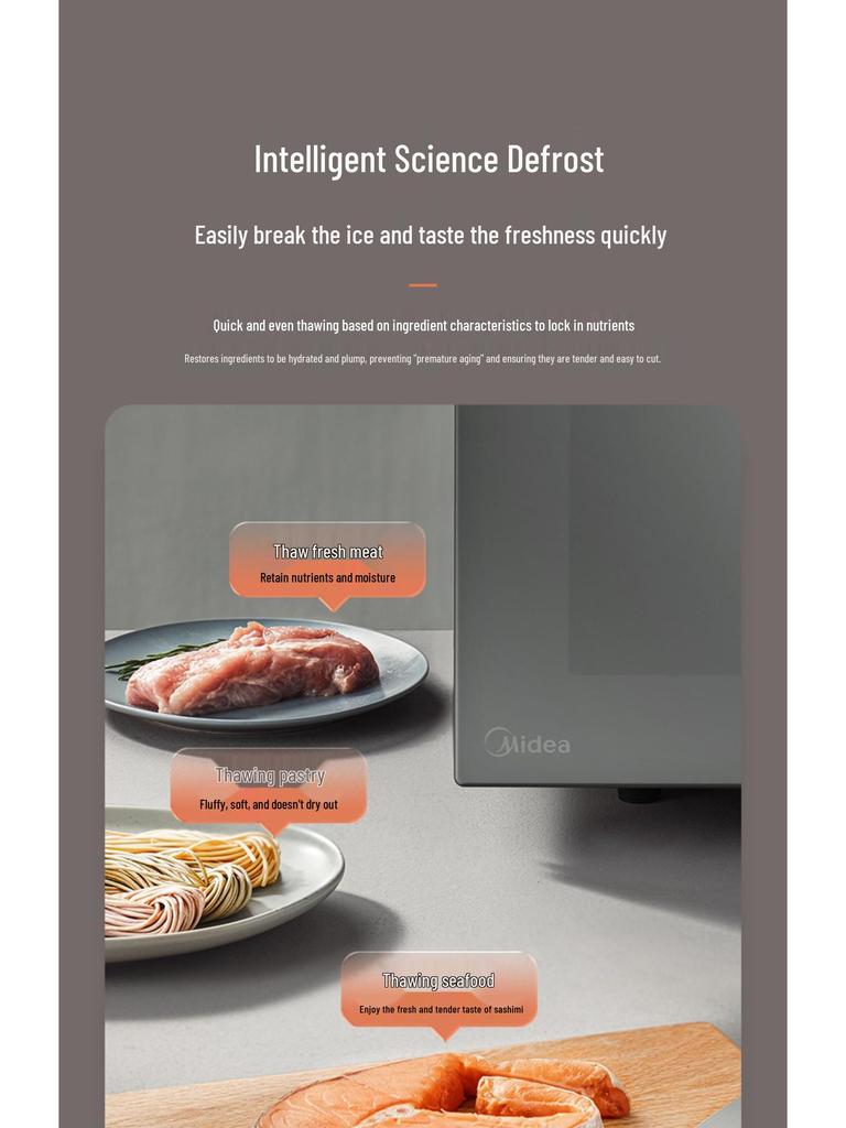 Midea PC23M8 Black Inverter Microwave & Oven Combo - Compact Flat Panel Design