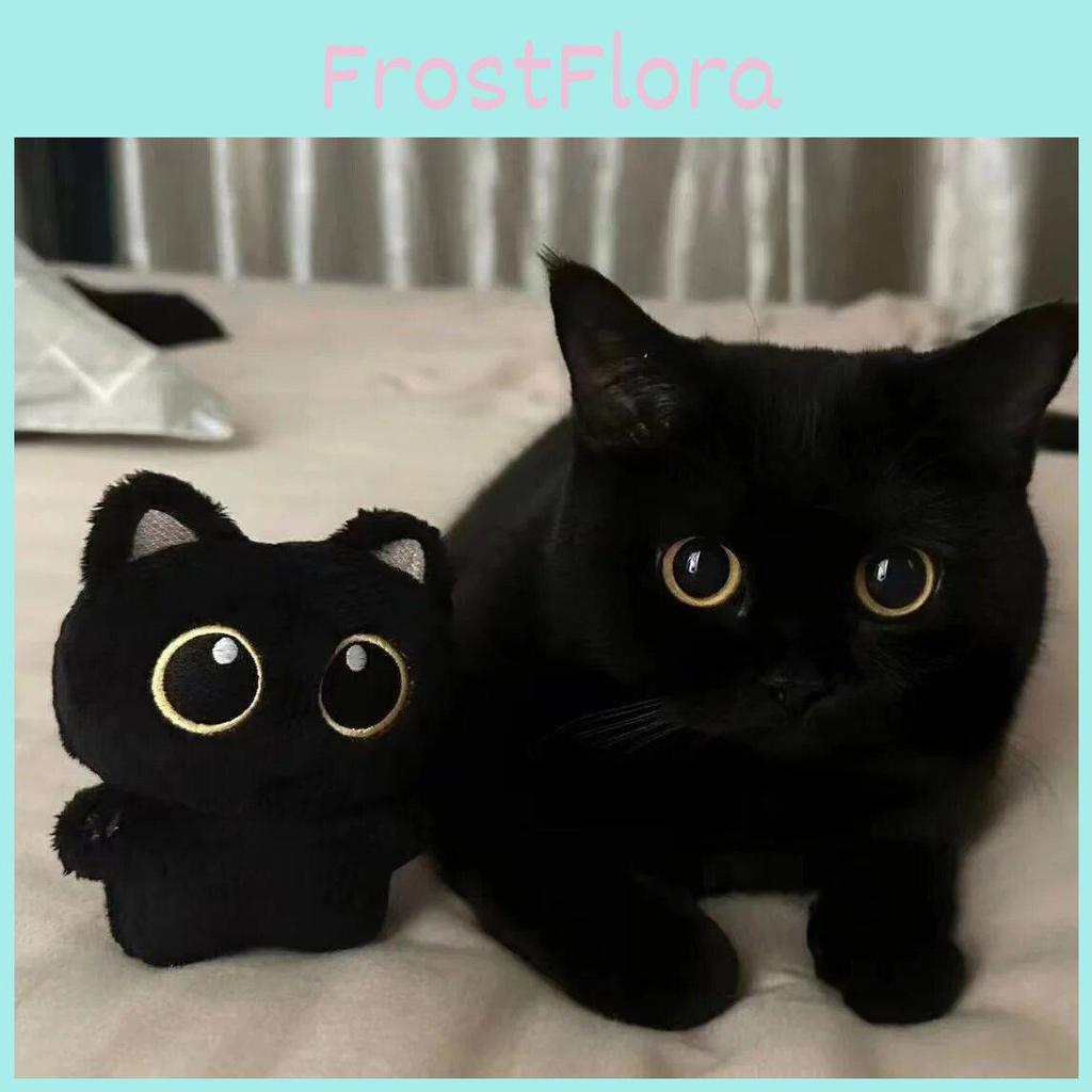 Porte-clés Poupée en Peluche Chat Noir Mignon Pour Filles Cadeau Avec Matériau Doux en Coton PP