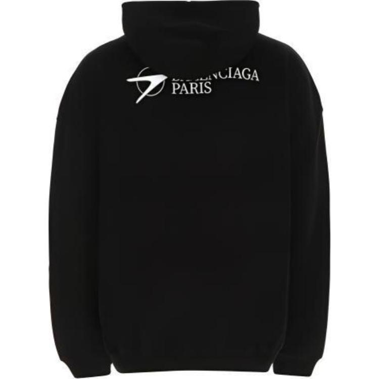 Men's Balenciaga SS21 Cotton Large Hooded Long Sleeves Black 620973TKV871070