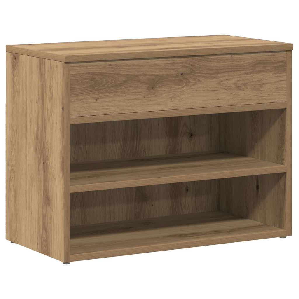 Artisan Oak Shoe Bench 60 x 30 x 45 cm Particleboard