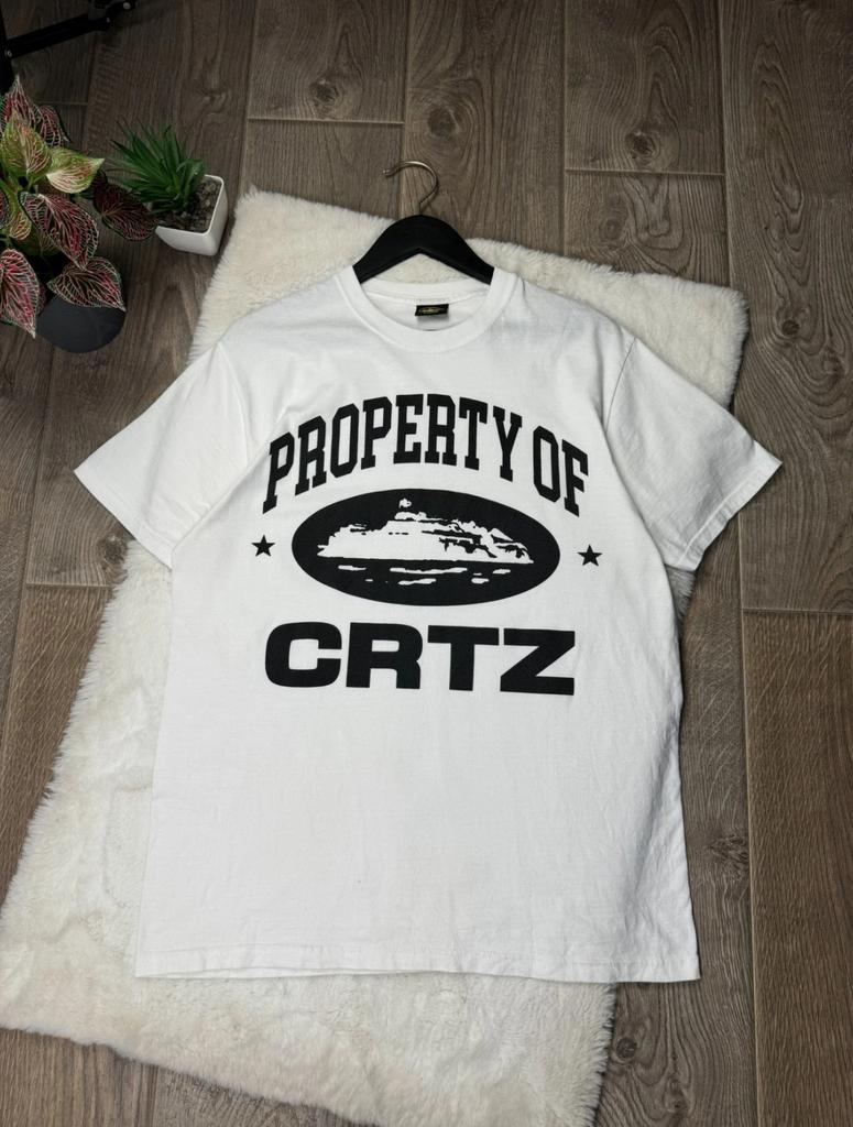 Corteiz Property of Crtz T-Shirt Men's White Size Large Short Sleeve Streetwear