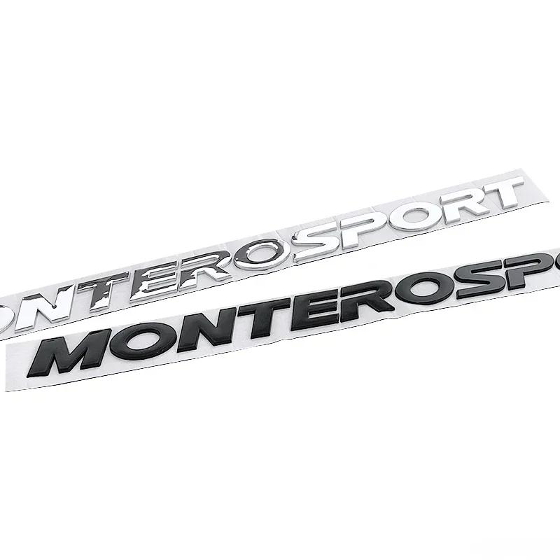 3D Chromowane Czarne Wypukłe Litery Tylna Klapa Bagażnika Emblemat Odznaka Naklejka dla Mitsubishi MONTERO SPORT Akcesoria Samochodowe