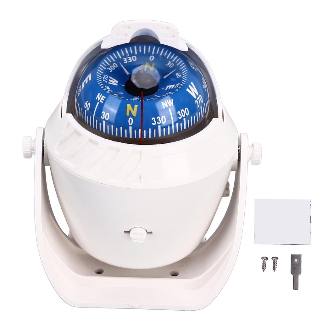 Marine Boat Navigation Compass Magnetic Declination Adjustment Night Lighting Dash Mount for Cars Ships Caravans