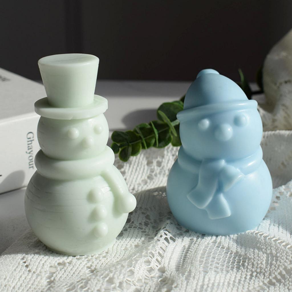 Polygonal Christmas Tree Snow Silicone Candle Mold DIY Snowman Soap Resin Crystal Making Chocolate Mould Christmas Decor Gift