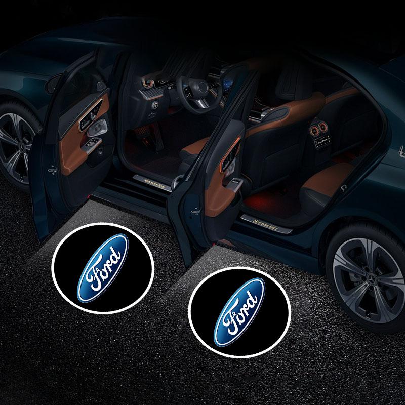 2pcs Welcome LED Light Car Door Badge Wireless HD Projector Lamp For Ford Focus Mondeo Kuga Fiesta MK7 Escort Edge 2 4 MK2 MK4