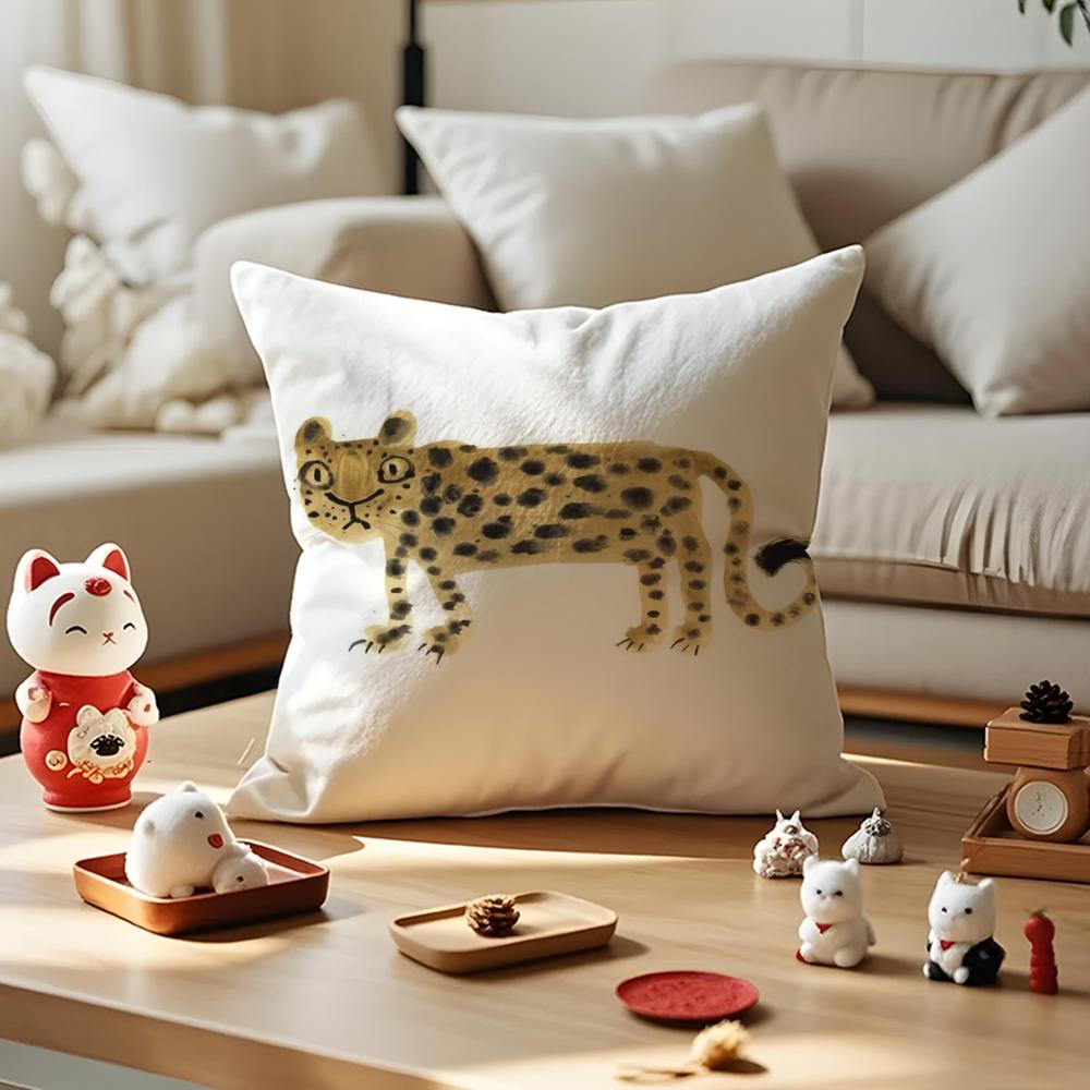 

Wonderful Animals Cushion Cover Anti-dustmite Pillowcase Invisible Zipper Silky Short Plush Sofa Cushion Cover 30X30cm