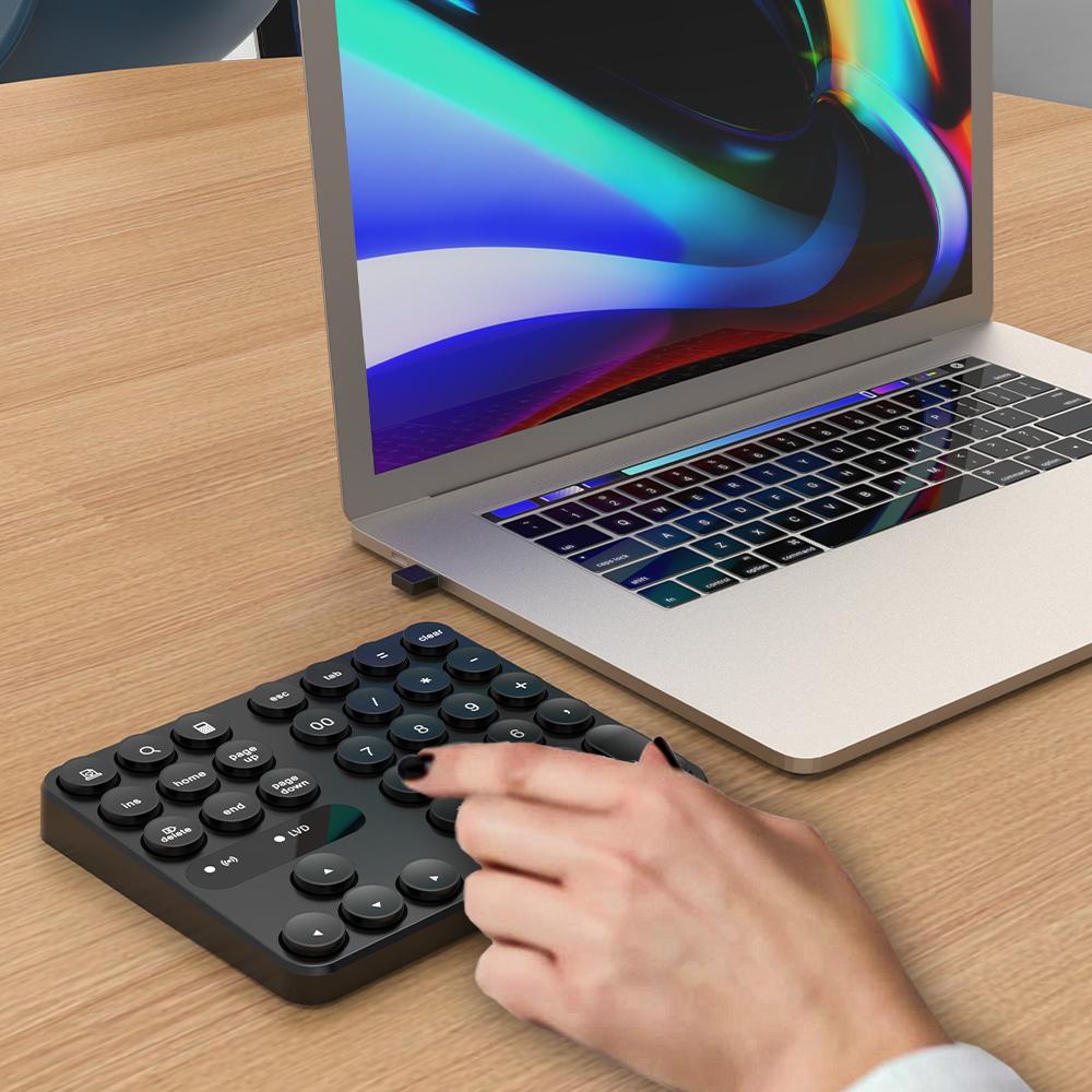 2.4G Wireless Mini Numeric Keypad 35 Keys Number Keypad Accounting Number Pad External Keypad for Laptop Desktop PC