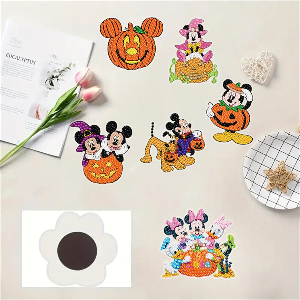 6pcs/Set Scary Pumpkin Series Diamond Painting Magnets for Refrigerator Diamond Art Fridge Magnets for Adults Diamond Art Refrigerator Magnets Kits
