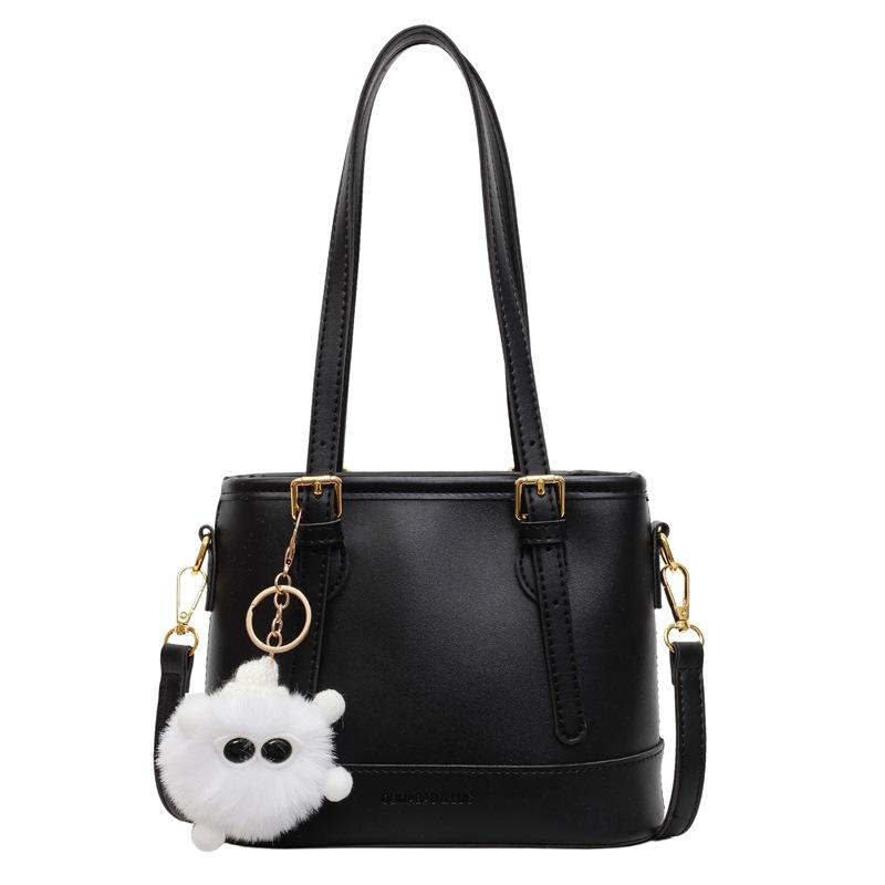 Ny Ensfarget Bærbar Bøtteveske Dame Mote Allsidig Skulder Messenger Bag