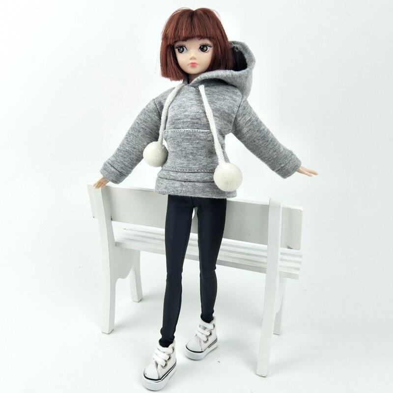 Gray Coat Sweatshirt For Barbie Doll Clothes For Barbie Doll Outfits 1/6 Dolls Accessories Kids Toy For Children Collection