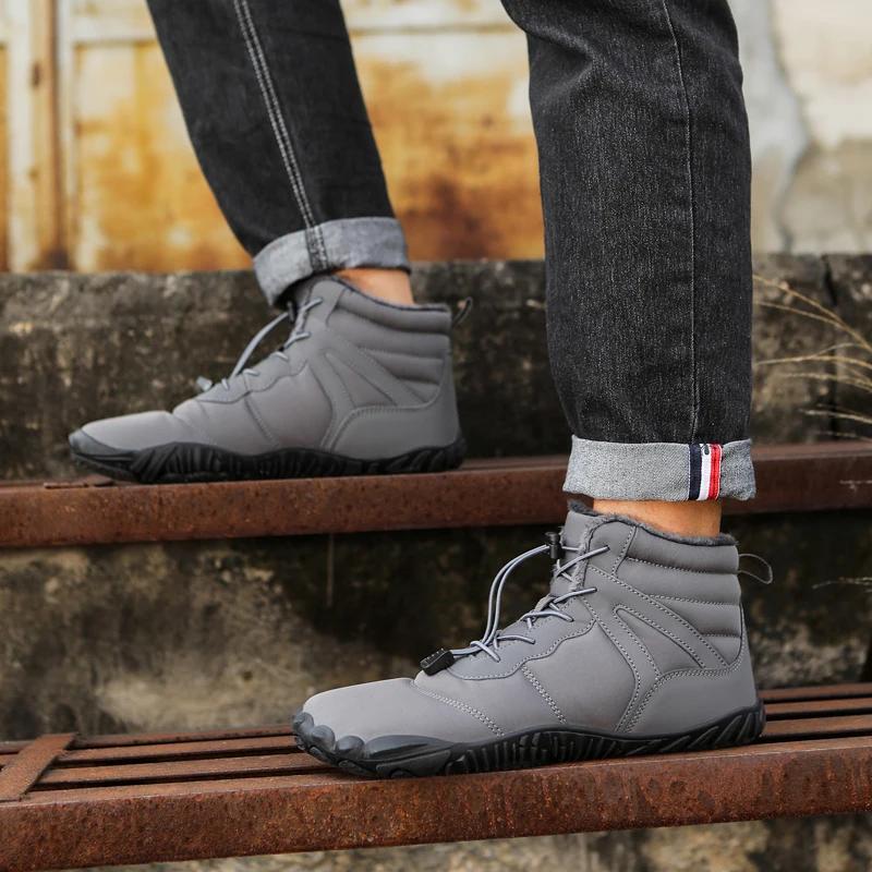 Fashion Brand New Winter Boots for Men Women Snow BareFoot Outdoor Non-slip Warm Fur Casual Sneakers Plus Size Ankle Boots Hiking Shoes