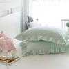 2pcs Body Pillow Cover 100% Cotton Pillowcase Solid Color Ruffle Throw Pillows 45X45CM Soft and Breathable Couch Decoration