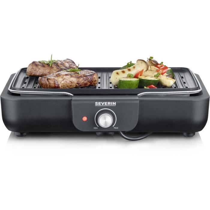 Barbecue Électrique SEVERIN - PG8556 - Surface De Cuisson 37x29cm - Thermostat Réglable - 2300W