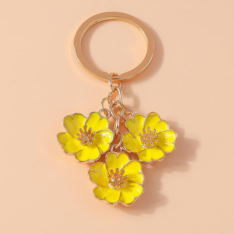 Niedlicher Emaille Sonnenblumen Schlüsselanhänger Frauen Mädchen Blume Schlüsselanhänger Anhänger für Handtaschen Deko DIY Handgefertigter Schmuck Geschenke
