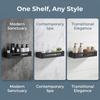 With Hooks Bathroom Shelf Black Floating Wall Shelf Storage Shelf  Home Hotel Apartment