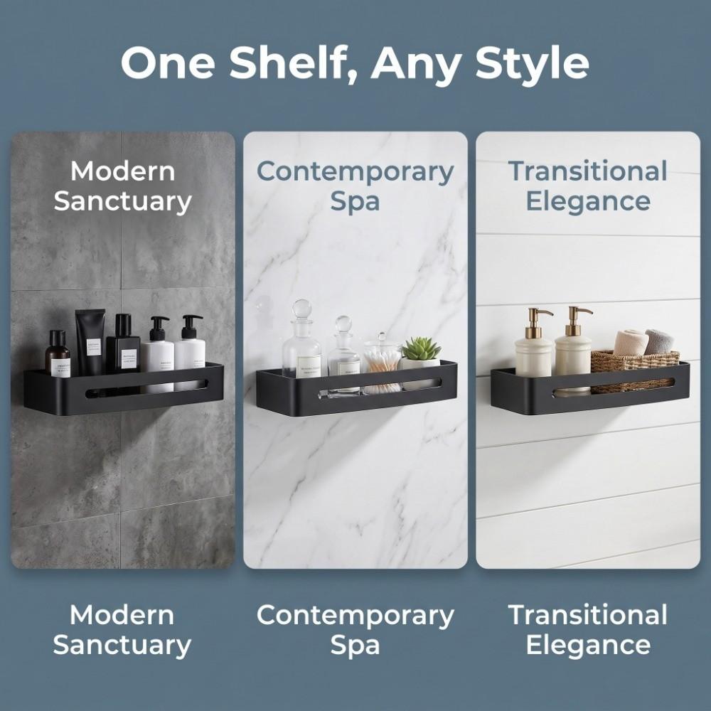 With Hooks Bathroom Shelf Black Floating Wall Shelf Storage Shelf Home Hotel Apartment