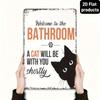 Metal Wall Poster PAMMABEAR Funny Cat Retro Tin Sign for Bathroom Decor 20x30 Cm