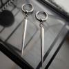Gothic Personality Silver Color Long Cone Pendant Hoop Earrings for Women Hip-hop Punk Dangle Earrings Jewelry Accessories Gifts