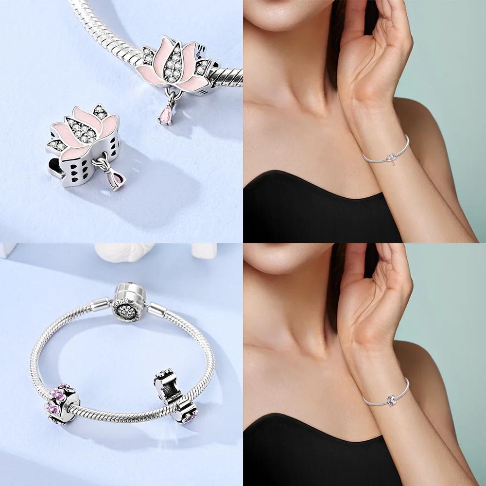 Kupfer Metall Leuchtender Mond Uhr Perlen Komponenten Armband Hohe Qualität Feiner Schmuck Entworfen Für Charm Perlen Komponenten Plata Originale Marke Perle