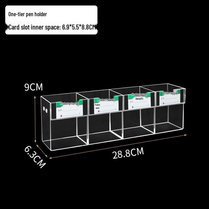 Acrylic Price Tag Display & Pen Holder Stand for Stationery Stores
