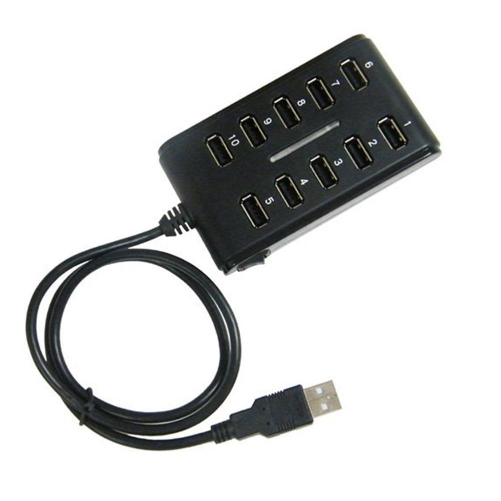 Exceptional 10 Port High Speed Extension Cable Usb 2.0 Double Row Hub Adapter For Laptop Pc