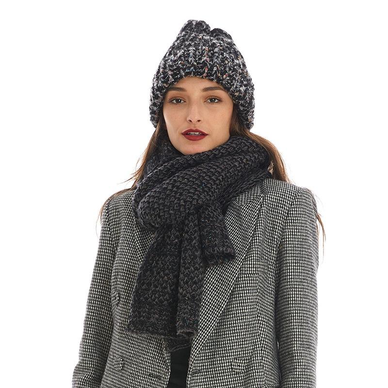 Scarf women's winter new versatile warm wool scarf men's and women's knitted thickened scarf