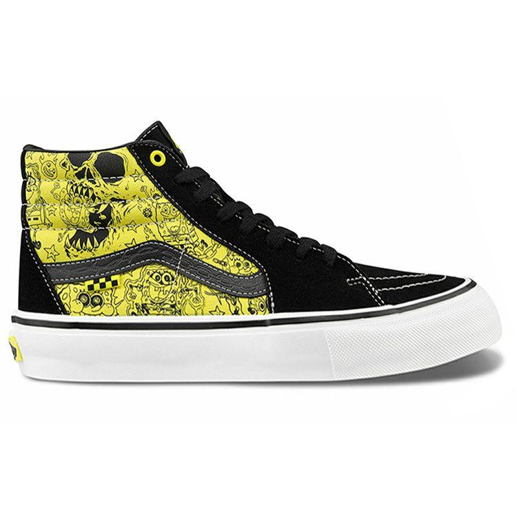 Mike Gigliotti x Bob Esponja x Vans Skate Sk8-Hi Zapatillas Unisex Negro Amarillo VN0A5FCCZAU
