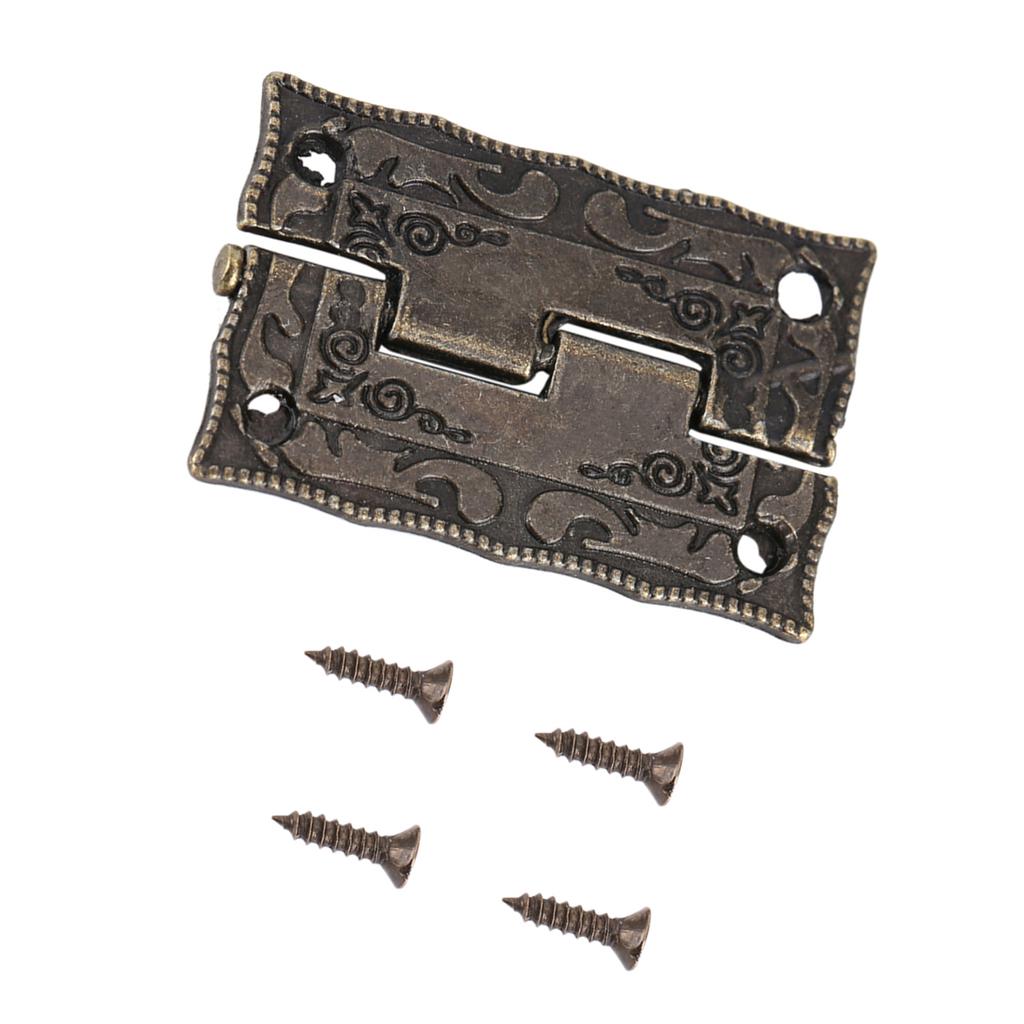 10Pcs 0 Degrees  270 Degrees  Antique Bronze Cabinet Jewelry Box Hinges Door Furniture Wood Case