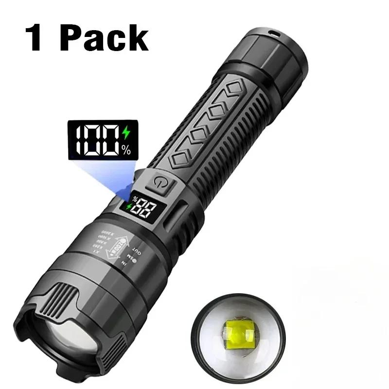 High Strong Power Led Flashlights 20000LM Portable Tactical Emergency Torch Type-C Rechargeable Camping Fishing Zoom Lantern
