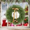 Norfolk Wreath For Front Door, Artificial Wreath, Realistic Artificial Green Leaves Wreath For Wall, Window