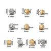 10Pcs/Pack Stainless Steel Various Shape Gold Steel Color Texture Spacer Beads for DIY Bracelet Jewelry Making Accessories