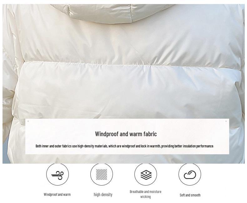 2023 Women's Autumn/Winter Korean-Style Hooded Down Cotton Coat - Small Size, Loose-Fit, Thick, Cotton-Padded Jacket