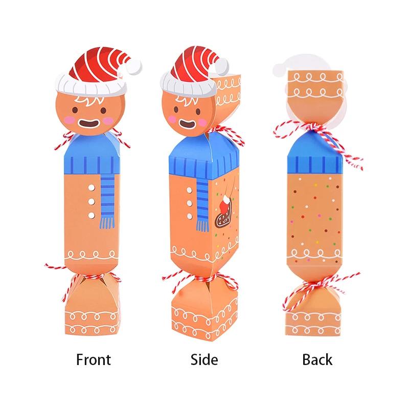 Різдвяна подарункова коробка для пакування подарунків, подарункові пакети, мультяшний дизайн, DIY 3D дизайн, товари для вечірок, для упаковки цукерок, креативні, 24 шт./набір