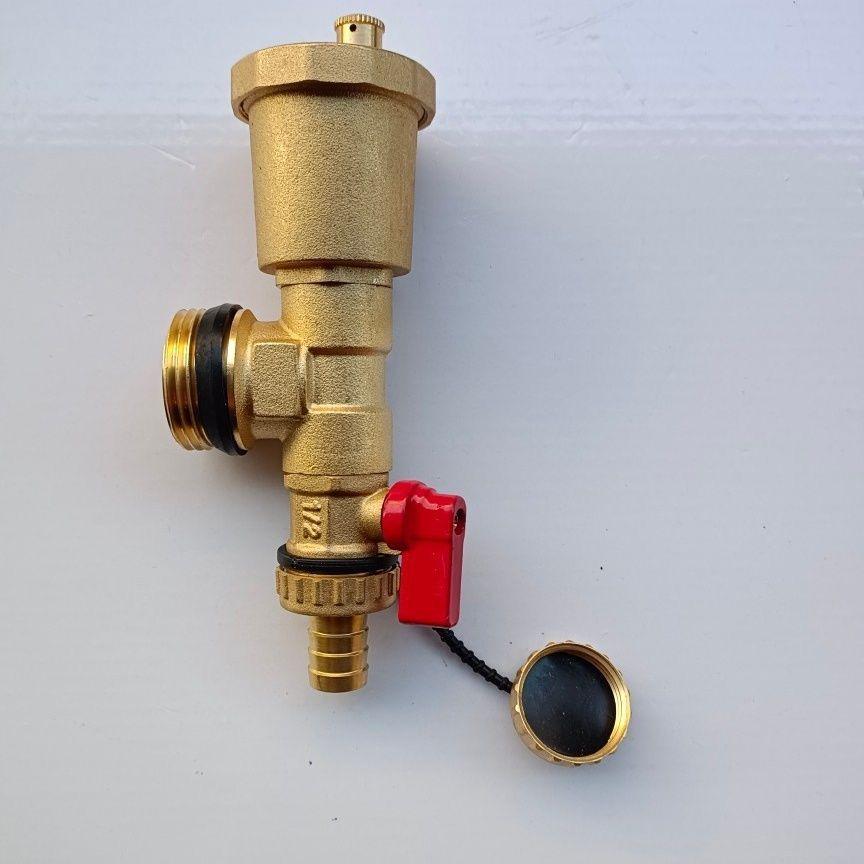 All-Copper Underfloor Heating Manifold with Automatic Air Bleeder and Drain Valve