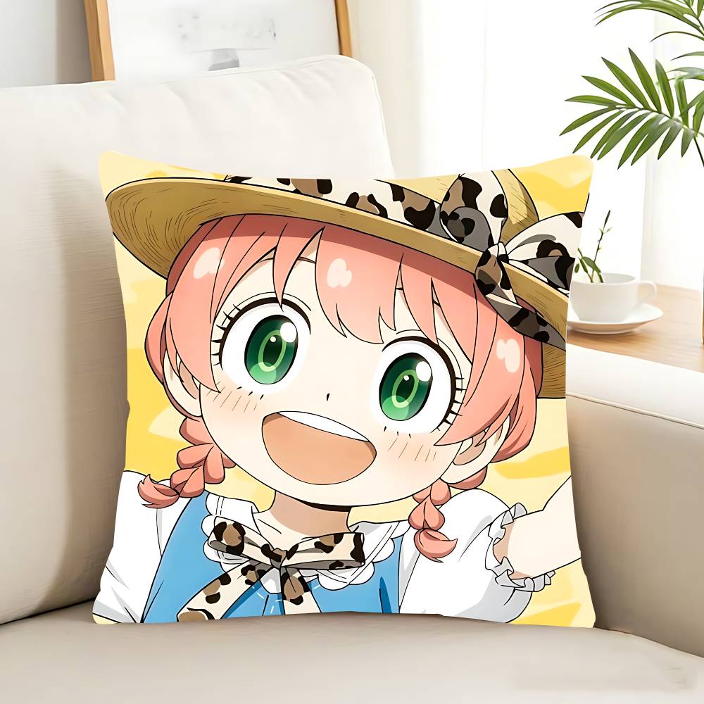 Anime Spy X Family Anya Pillow Case Removable Washable Cushion Cover – All-Season Soft Linen