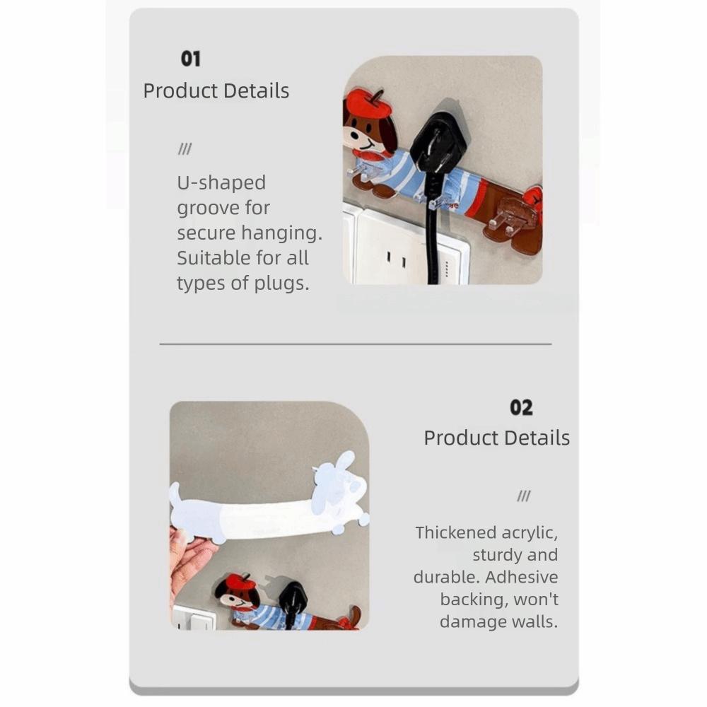 Wall Mounted Dachshund Toothbrush Holder Waterproof Plug Storage Rack  Travel