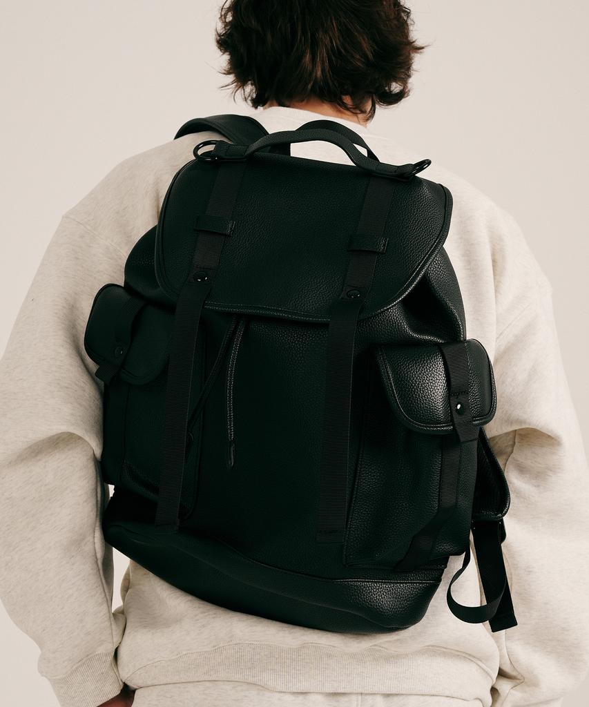Dwse Two-Pocket Leather Backpack