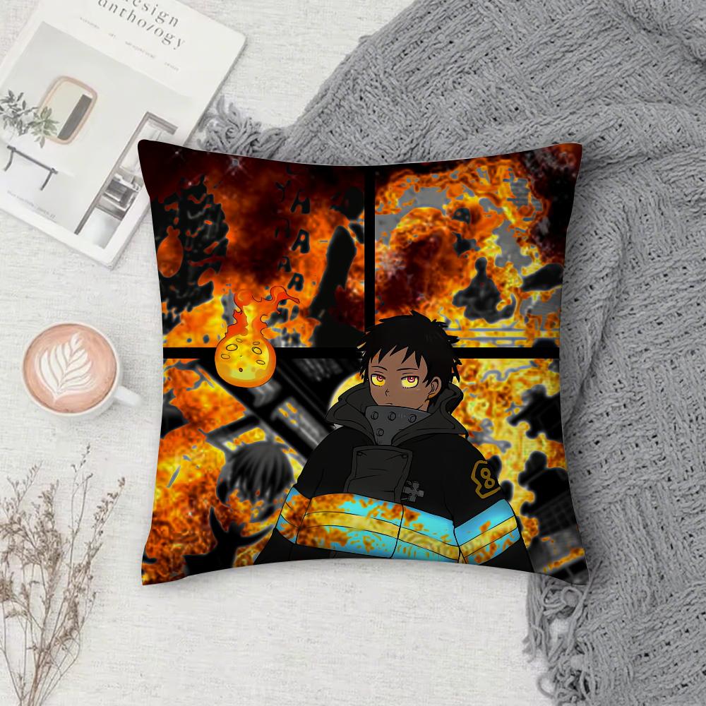 ANIME F-Fire COOL F-force Pillow Case Square Double-Sided Printing Short Plush Sofa Cushion Cover Bedroom Bedside Pillow