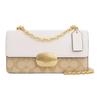 Eliza 23 Classic Monogram Flap Bag With Non-Detachable Shoulder Strap Women Shoulder Bag Light-Khaki White CP009-IMDQC
