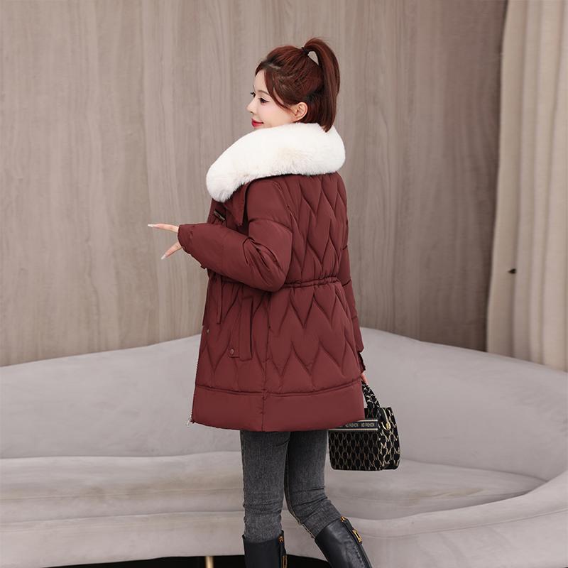 Herbst Winter Verdicken Warmer Parka Damen Lässig Einfarbig Große Tasche Locker Kurze Jacken Oberbekleidung