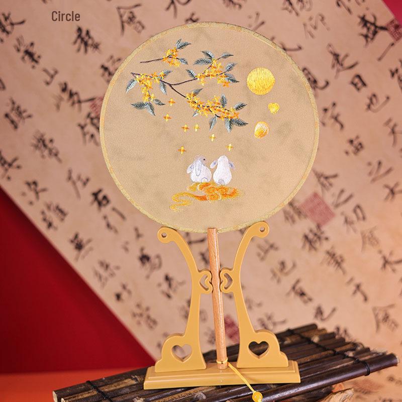 Double-sided Embroidered Round Fan: Ancient Style Suzhou Hanfu Dance Accessory