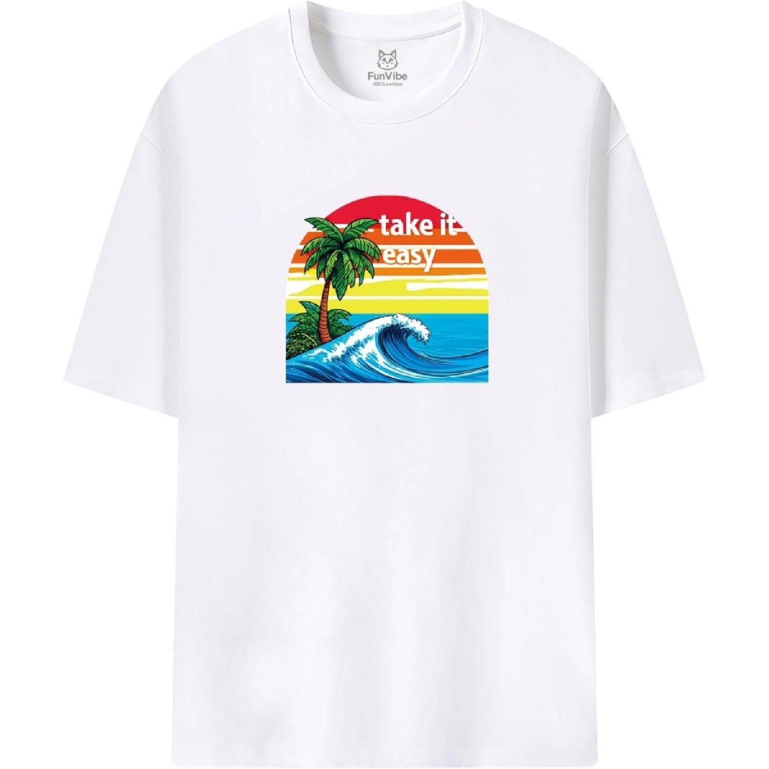 Fun Vibe Take it Easy T-Shirt 100% Cotton Adult Unisex S
