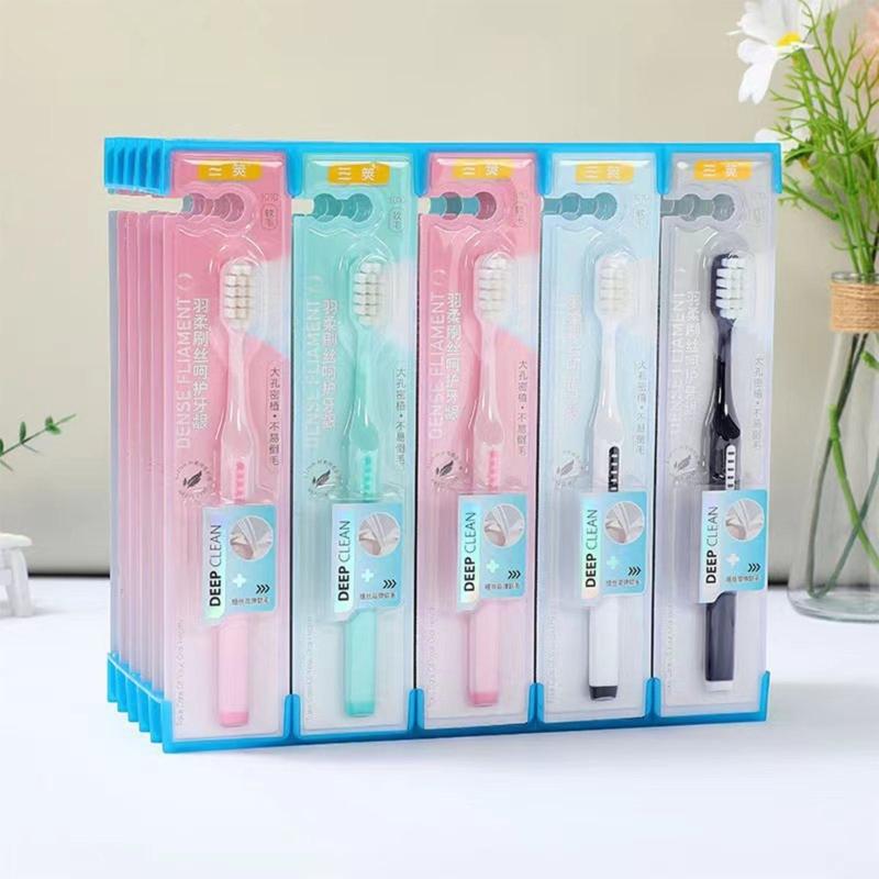 Soft Toothbrushes for Adults Manual Toothbrushes for Protect Sensitive Gums Ergonomic Handle Helps Remove Surfaces Stain