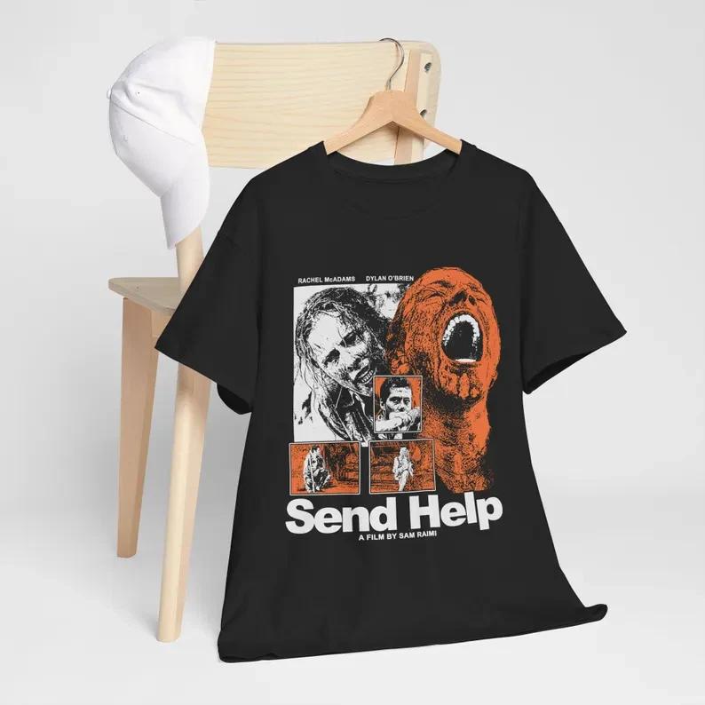 Send Help Movie T-Shirt - Sam Raimi Horror Film Tee 2XL
