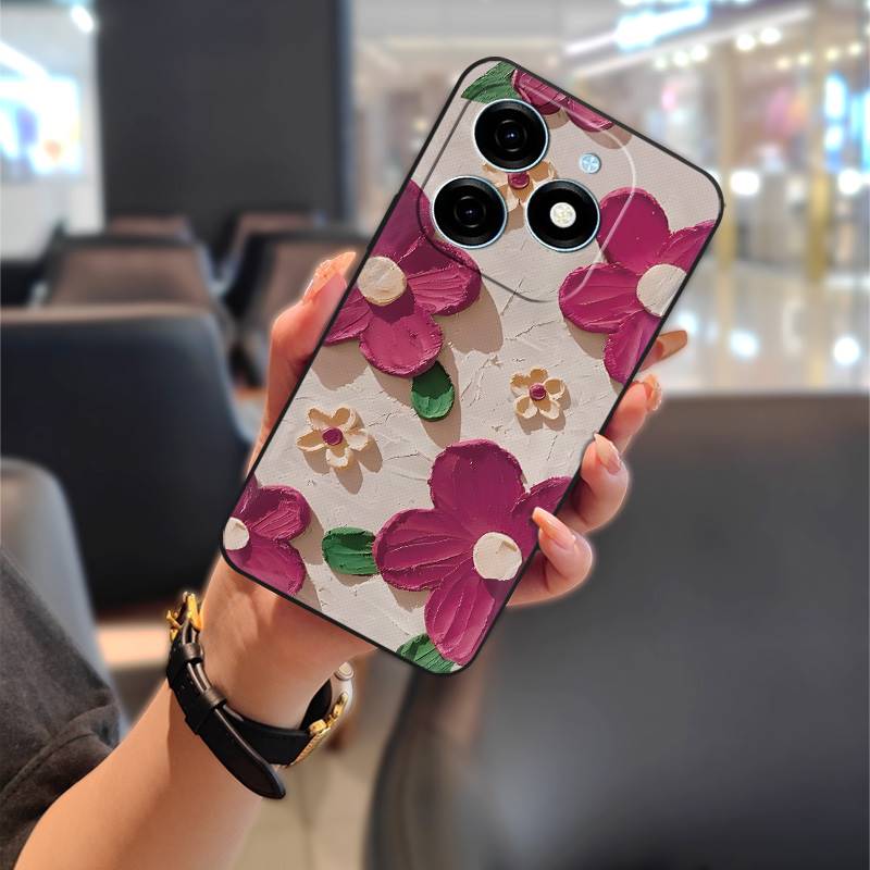 Anti-dust Silicone Phone Case For Tecno Spark20/KJ5 Anti-knock TPU Cute Dirt-resistant Protective Shockproof Graffiti