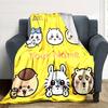 1pc Chiikawa Blanket with Custom Name, Gift, for Men and Women, Soft Blanket, Good for Sofa Bed Couch Travel, Lightweight Flannel Blanket