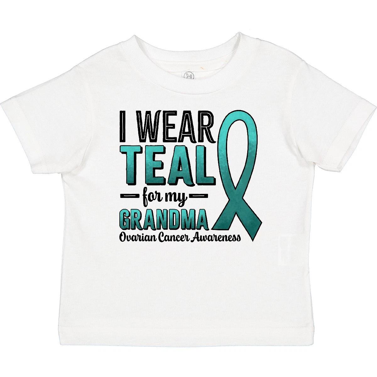

Inktastic I Wear Teal For My Grandma-Ovarian Cancer Awareness Baby kids boys T-Shirt Month 110