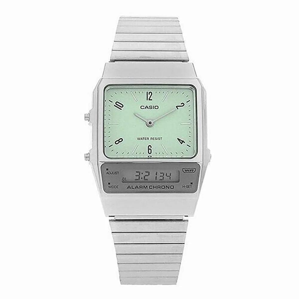 [Cio] Cio AQ-800E-3ADF Analog Digital Square Vintage Retro Universal Metal Sea AQ-800E-3ADF